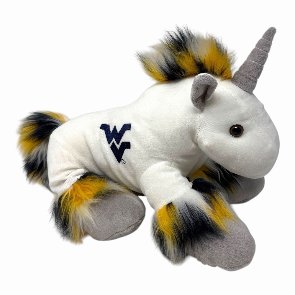 FOCO West Virginia Mountaineers WVU Plush Unicorn Stuffed Animal Mascot White